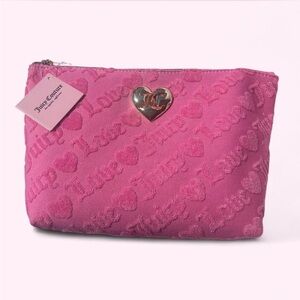 Juicy Couture Pink Heart Embossed Women's Bag with Toiletry Bottle